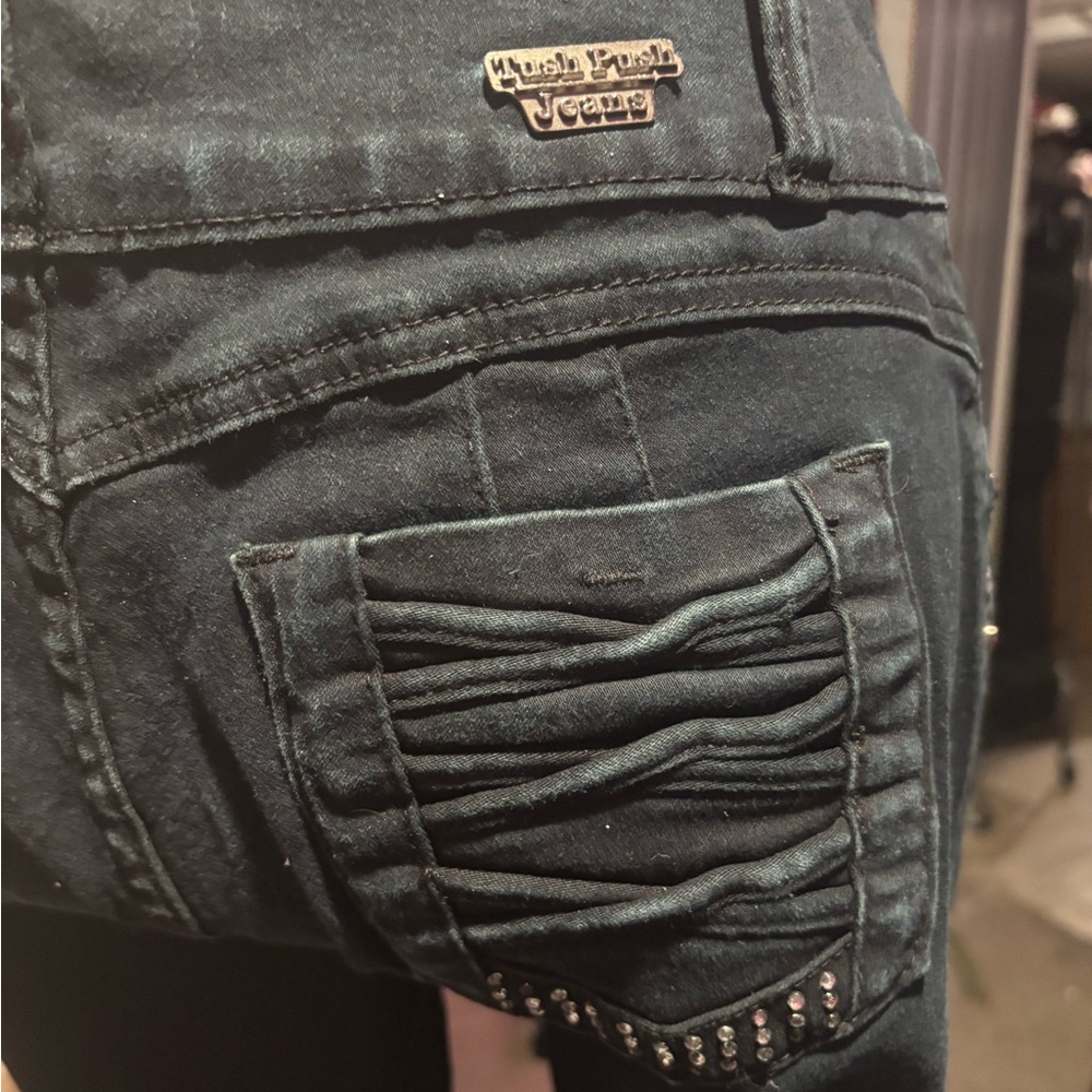 NWOT Colombian tush push navy Jeans 11 - Picture 4 of 6